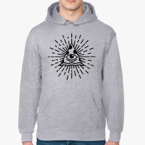 Толстовка худи с принтом Pizza Illuminati