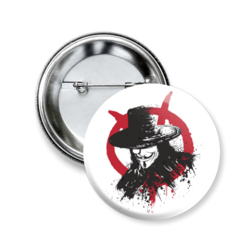 Значок 50мм с принтом Вендетта
