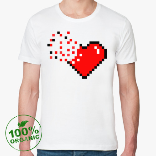 Футболка из органик-хлопка с принтом Pixel Broken Heart (сердце)