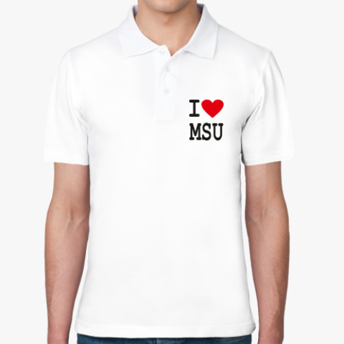 Рубашка поло с принтом  I Love MSU (муж.)