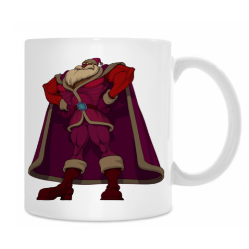 Кружка с принтом Могучий Санта