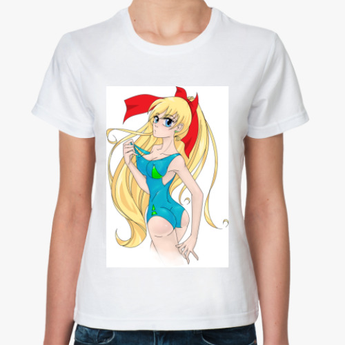 Классическая футболка с принтом Купальник