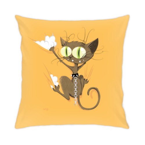 Подушка с принтом Кот Драник