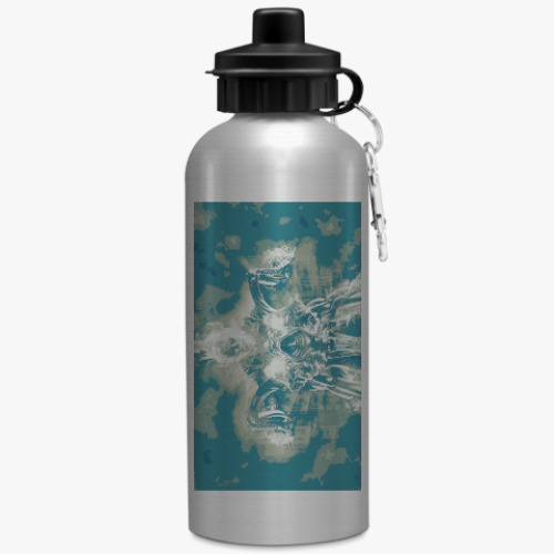 Бутылка с карабином (500 мл) с принтом Призрачный гонщик