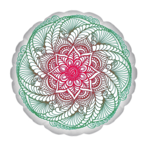 Подушка с принтом Цветочная мандала