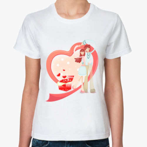 Классическая футболка с принтом Пара