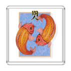 Магнит 6.5 x 6.5 см Рыбы