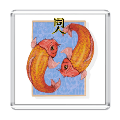 Магнит с принтом Рыбы