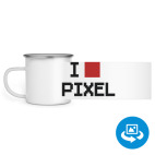 Кружка металлическая белая (круговая запечатка)