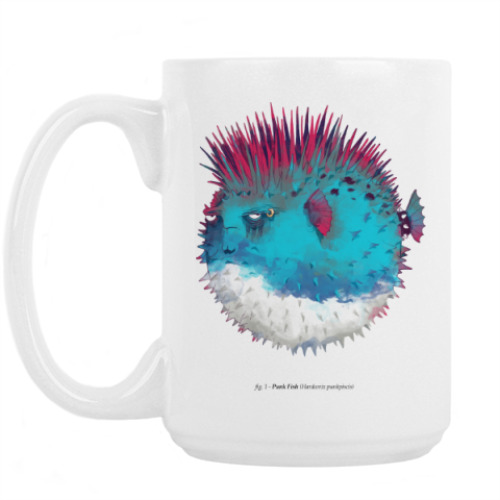 Кружка с принтом Брутальная рыба панк Punk fish