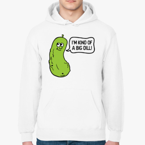 Толстовка худи с принтом Я вроде бы большой укроп