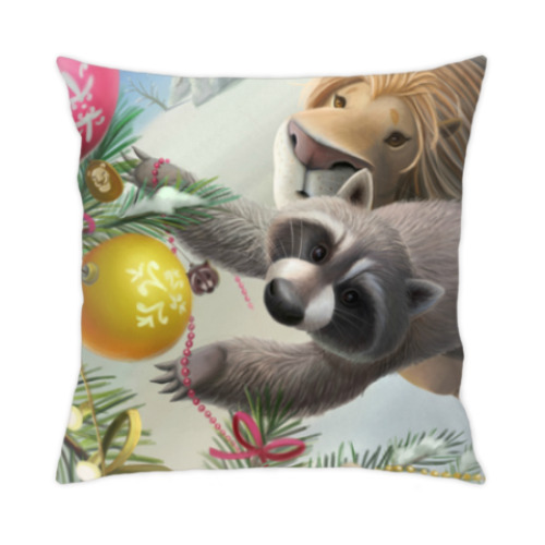 Подушка с принтом С новым годом!