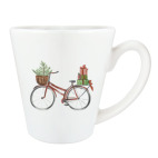 Кружка латте (360 мл) рождественский велосипед