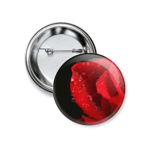 Значок 37мм с принтом Романтичная роза