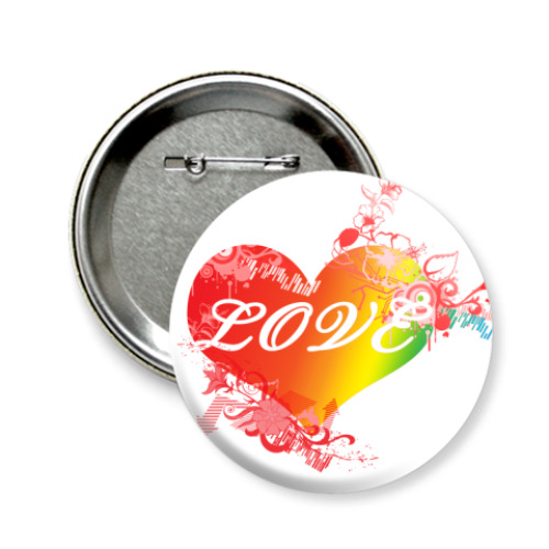 Значок 58мм с принтом Любовь это...