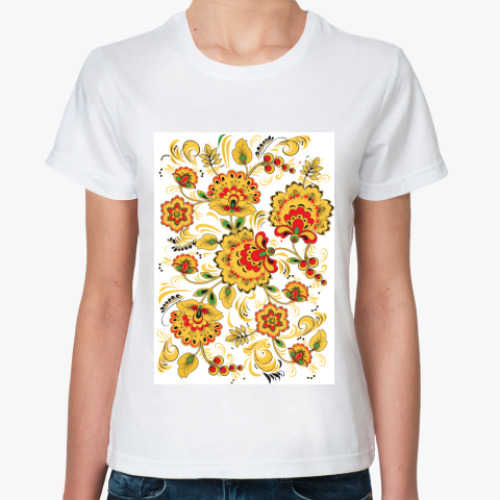 Классическая футболка с принтом Русский народный узор