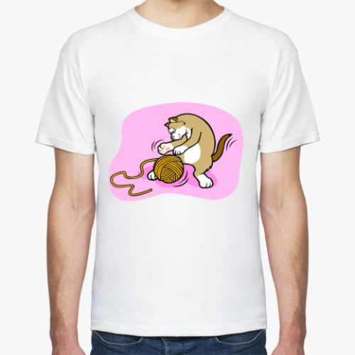 Футболка с принтом Кот с клубочком