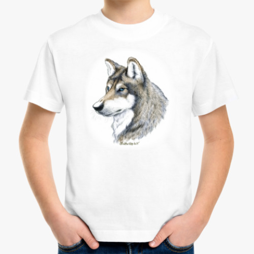 Детская футболка с принтом 'Лесной волк'