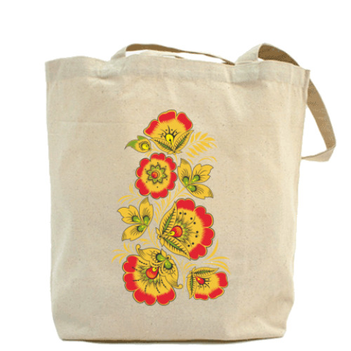 Сумка шоппер с принтом Хохлома