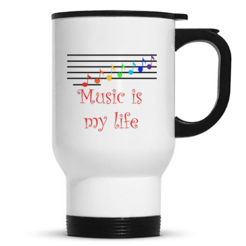 Кружка-термос с принтом Музыка