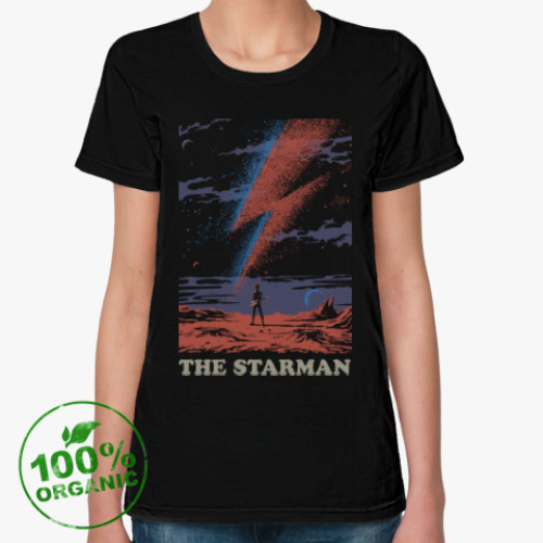 Женская футболка из органик-хлопка с принтом David Bowie Starman Дэвид Боуи