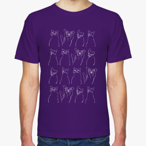 Футболка с принтом Кошачьи характеры