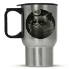 Кружка-термос металлик Кот Tard Grumpy Cat портрет