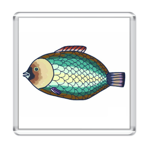 Магнит с принтом рыба