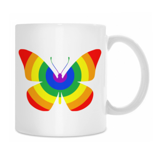 Кружка с принтом Rainbow Buttefly