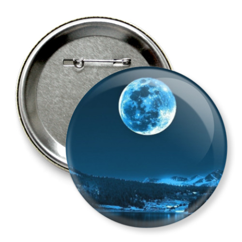 Значок 75мм с принтом Луна