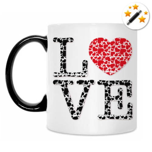 Кружка-хамелеон с принтом LOVE