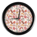 Настенные часы (с цифрами) ням конфетно-шоколадный узор