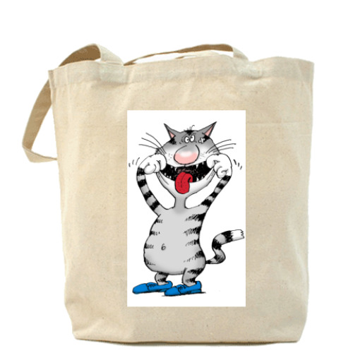 Сумка шоппер с принтом CRAZY CAT