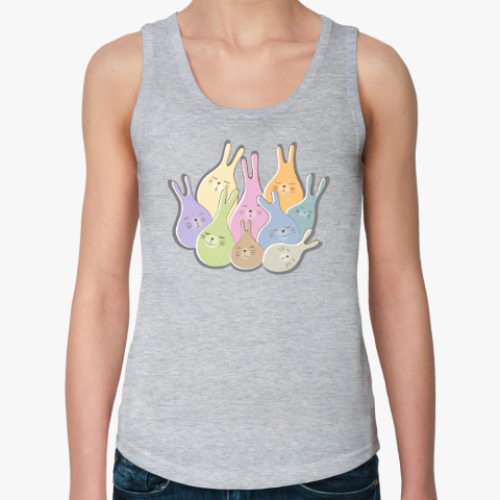 Женская майка с принтом Ленивые зайцы