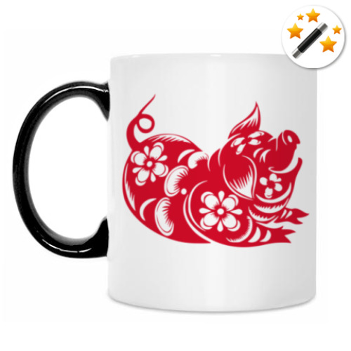 Кружка-хамелеон с принтом Символ года