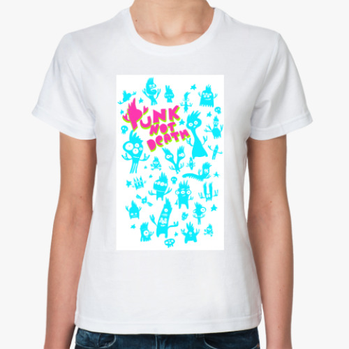 Классическая футболка с принтом панкс нот деат