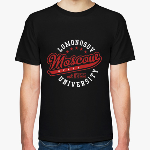 Футболка с принтом -атрибутика МГУ