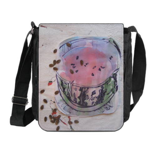 Сумка на плечо (мини-планшет) с принтом Арбуз