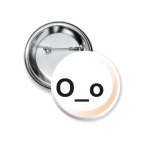 Значок 37 мм эмотикон О_о