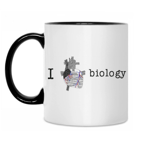 Кружка с принтом I love BIOLOGY