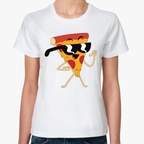 Классическая футболка с принтом Пицца