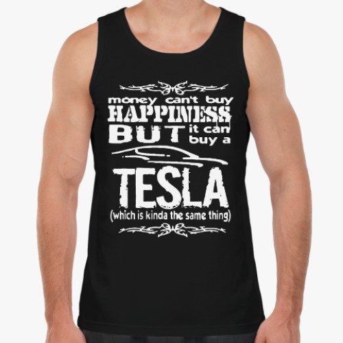 Майка с принтом Tesla
