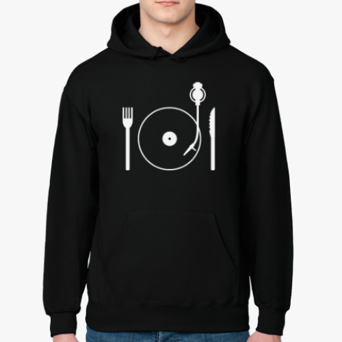 Толстовка худи с принтом Eat music