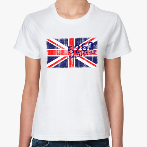 Классическая футболка с принтом England urban flag