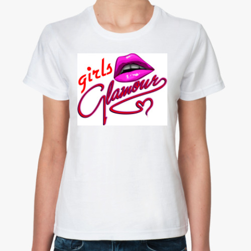 Классическая футболка с принтом Гламур