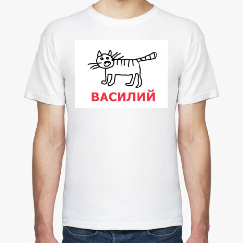 Футболка с принтом Кот Василий