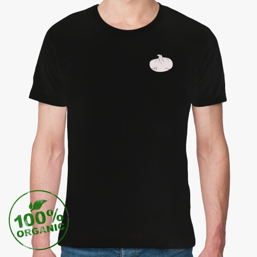 Футболка из органик-хлопка с принтом Недовольный грузинский хинкалик