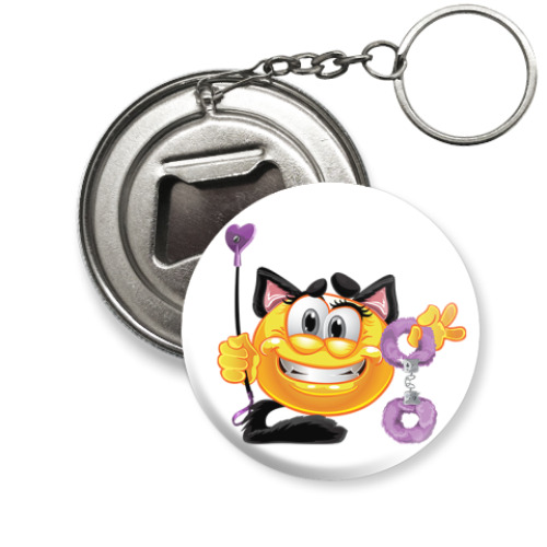 Брелок-открывашка с принтом Смайл