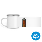 Кружка металлическая белая (круговая запечатка)