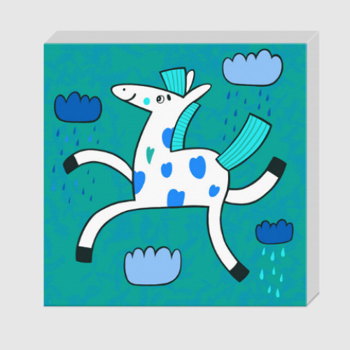 Холст с принтом Лошадка и дождик